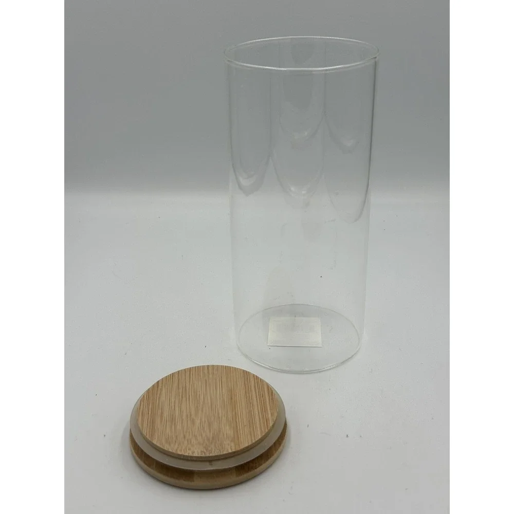 Glass Storage Jar with Bamboo Lids Airtight Kitchen Food Container